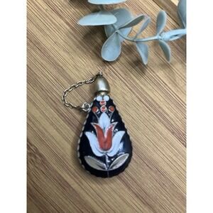 Vintage Enamel Perfume Pendant Jewelry Silver Stamp